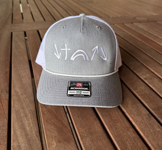 Gospel Symbols Rope Hat - Light Grey and White